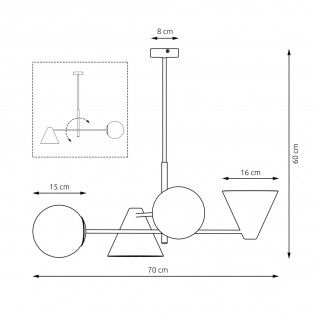 Celing lamp Semra Black (4 lights)