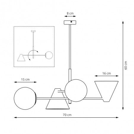 Celing lamp Semra Black (4 lights)