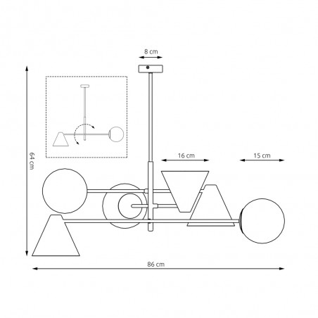 Celing lamp Semra Black (6 lights)