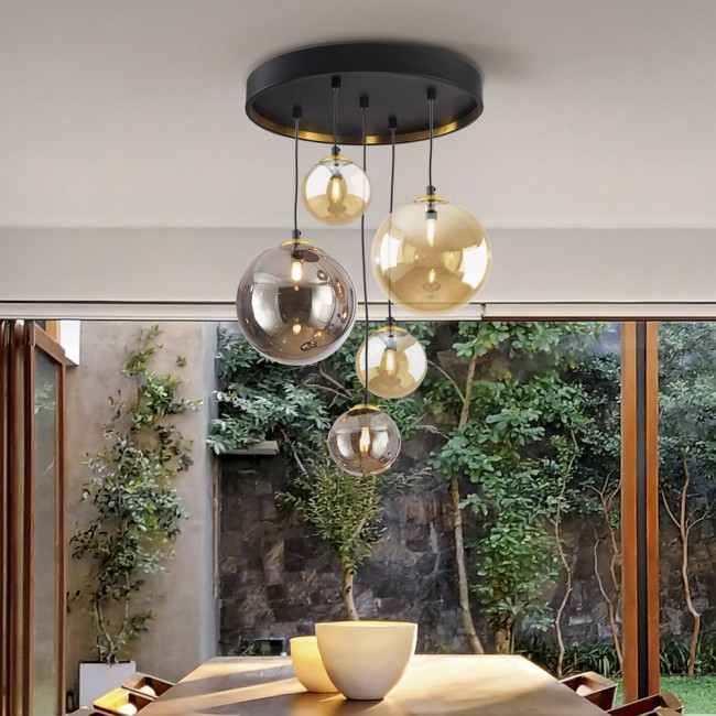Cluster Pendant Lamp Dark (5 lights)