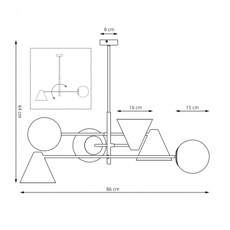 Celing lamp Semra White (6 lights)