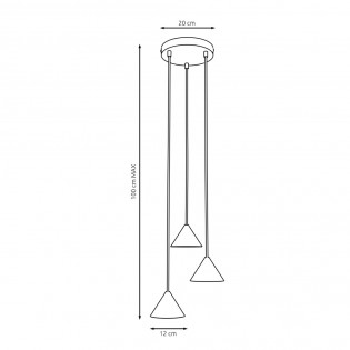 Pendant lamp Lout II Black (3 lights)