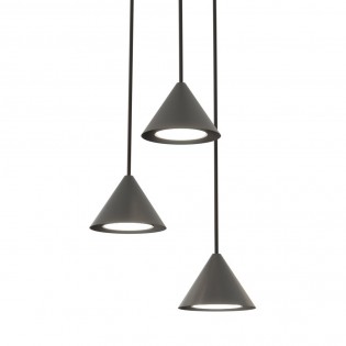 Lámpara colgante Lout II Negro (3 luces)