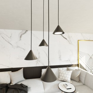 Pendant lamp Lout II Black (4 lights)