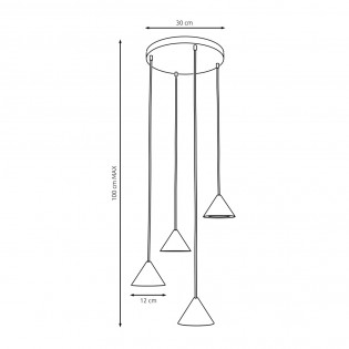 Pendant lamp Lout II Black (4 lights)