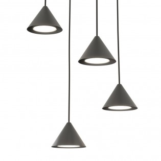 Lámpara colgante Lout II Negro (4 luces)