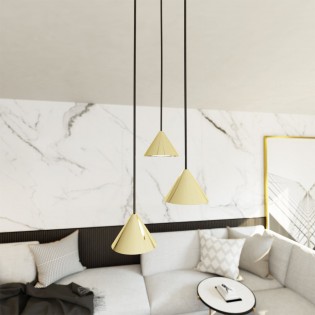Pendant lamp Lout II Gold (3 lights)