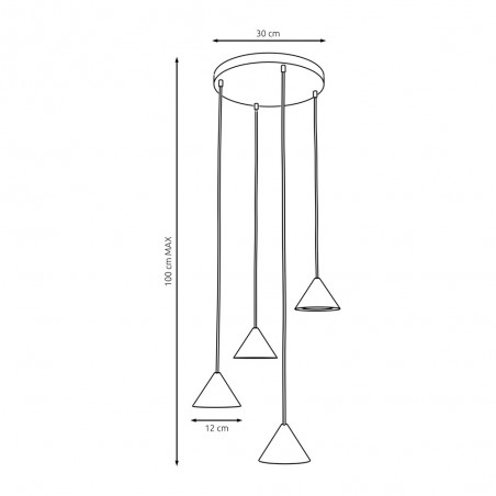 Pendant lamp Lout II Gold (4 lights)