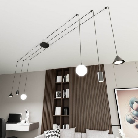 Ceiling lamp Madri Black (6 lights)