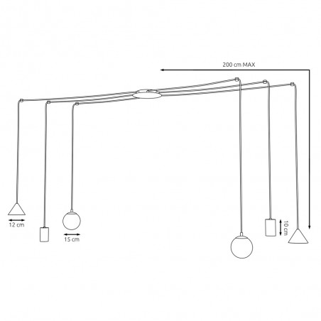 Ceiling lamp Madri Black (6 lights)