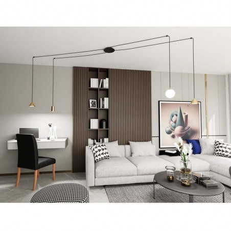 Ceiling lamp Gold Black (4 lights)