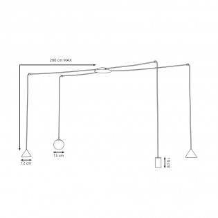 Lámpara de techo Oro Negro (4 luces)