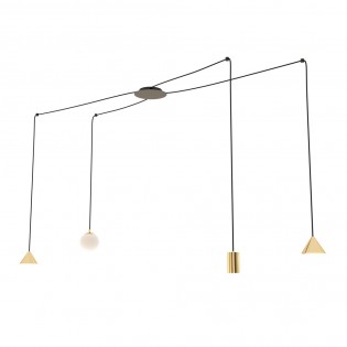 Ceiling lamp Gold Black (4...