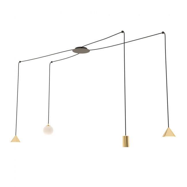 Ceiling lamp Gold Black (4 lights)