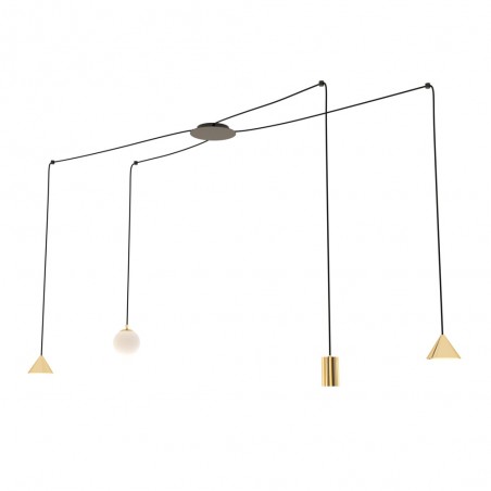 Ceiling lamp Gold Black (4 lights)