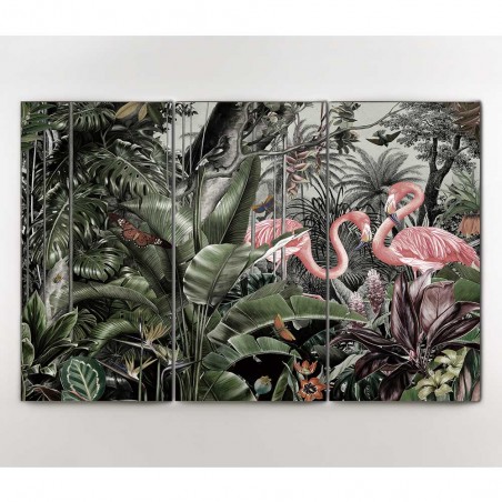 Printed Photograph Triptych Flamingos