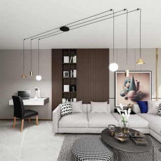 Ceiling lamp Gold Black (6 lights)