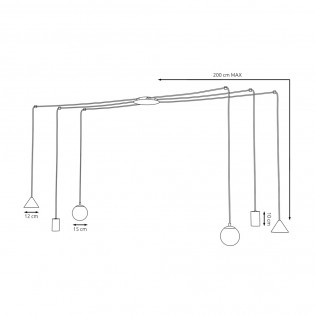 Lámpara de techo Oro Negro (6 luces)
