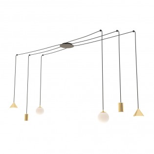 Ceiling lamp Gold Black (6...