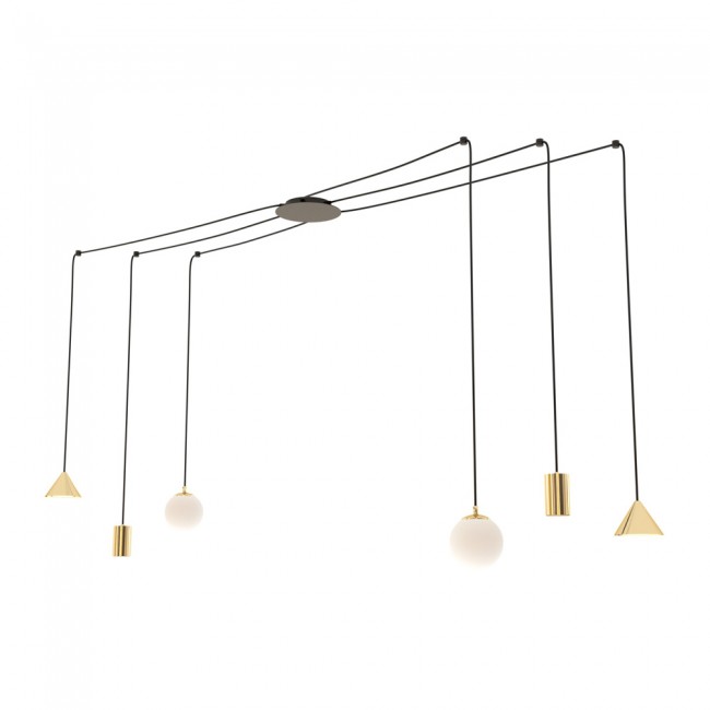Ceiling lamp Gold Black (6 lights)