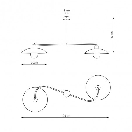 Flush light Ribas Black (2 lights)