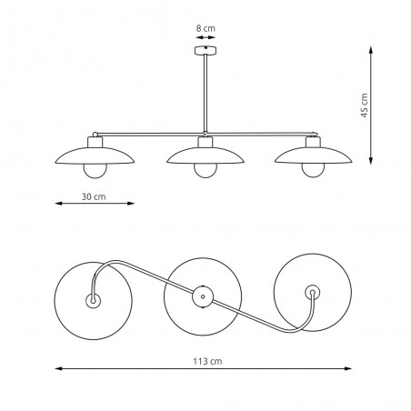 Flush light Ribas Black (3 lights)