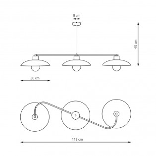 Plafón de techo Ribas Blanco (3 luces)