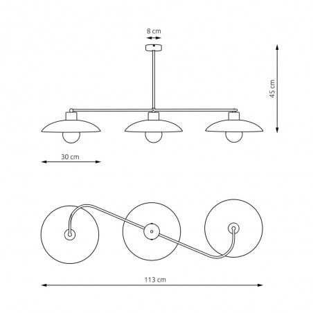 Plafón de techo Ribas Blanco (3 luces)