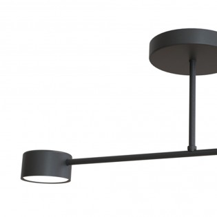 Plafón de techo Tanfa Negro (2 luces)