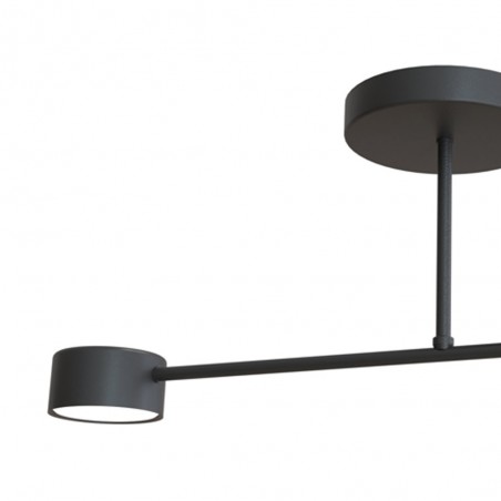 Plafón de techo Tanfa Negro (2 luces)