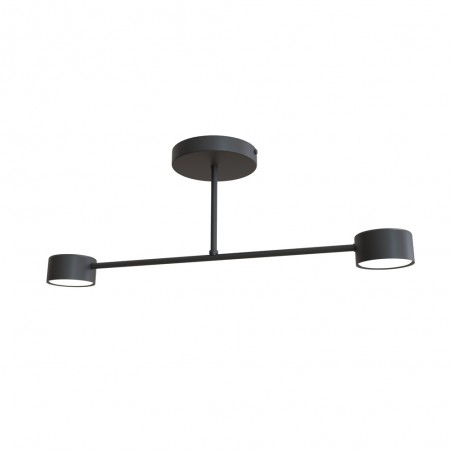 Plafón de techo Tanfa Negro (2 luces)