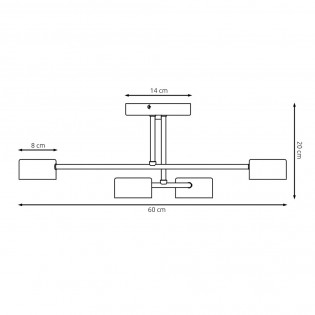Flush light Tanfa Black (4 lights)