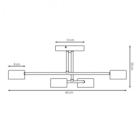 Flush light Tanfa Black (4 lights)