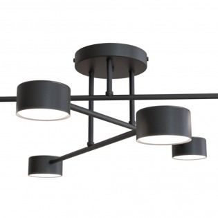 Plafón de techo Tanfa Negro (6 luces)