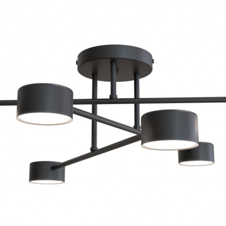 Plafón de techo Tanfa Negro (6 luces)