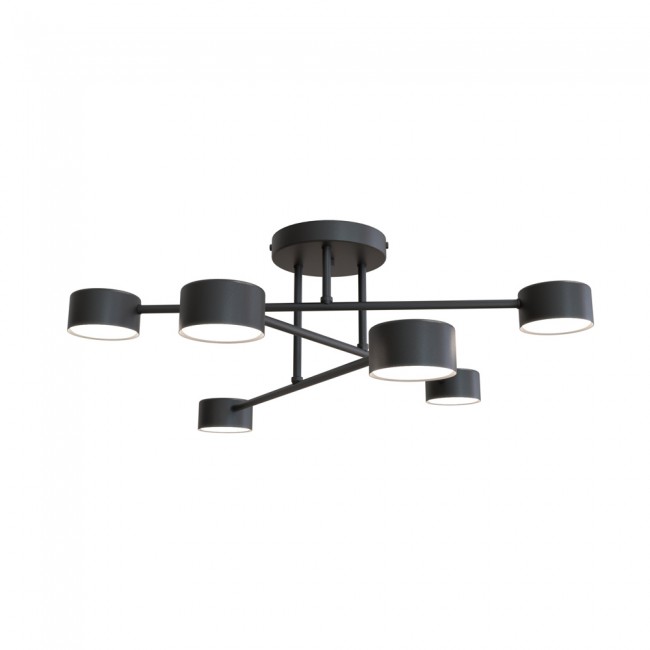 Plafón de techo Tanfa Negro (6 luces)