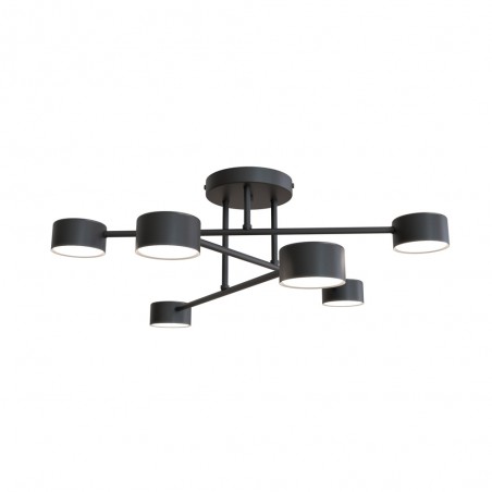 Plafón de techo Tanfa Negro (6 luces)