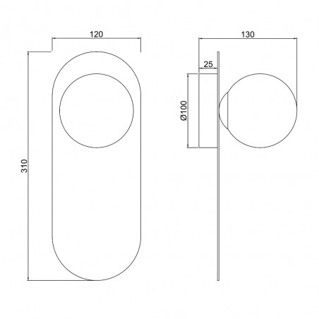 Aplique de pared Bao
