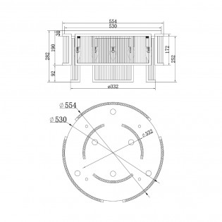 Plafón de techo Frame (6 luces)
