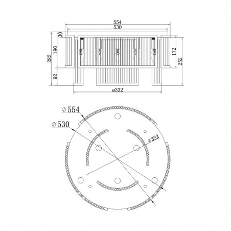 Ceiling Flush Light Frame (6 lights)