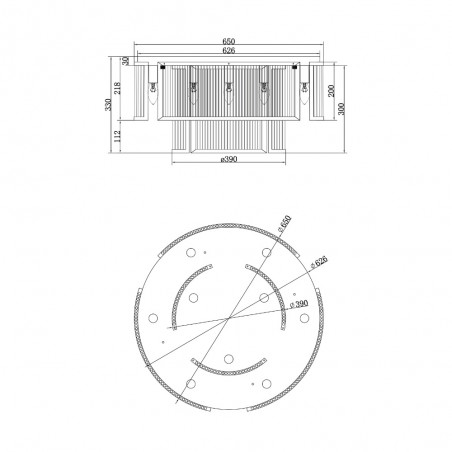 Ceiling Flush Light Frame (9 lights)