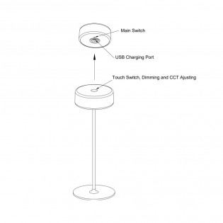 LED Rechargeable Table Lamp AI Collaboration Dim (3W)