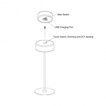 LED Rechargeable Table Lamp AI Collaboration Dim (3W)