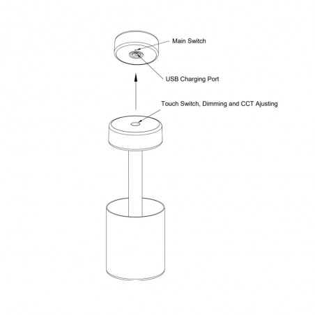 LED Rechargeable Table Lamp AI Collaboration II Dim (3W)