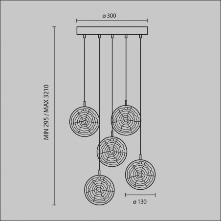 Cluster Pendant Lamp Frozen (5 lights)