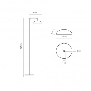 Lámpara de pie LED Absidiola Plato Brazo (3.5W)