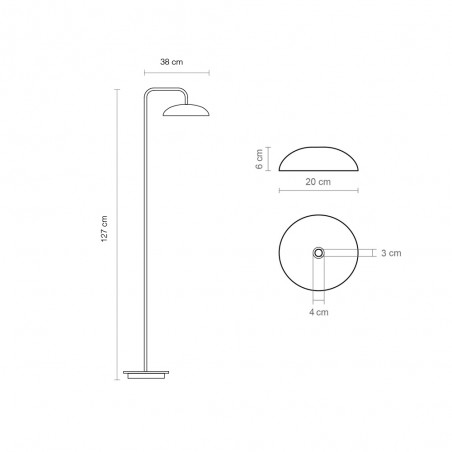 LED Floor Lamp Absidiola Plat Arm (3.5W)