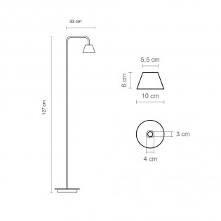 LED Floor Lamp Absidiola Conical Arm (3.5W)