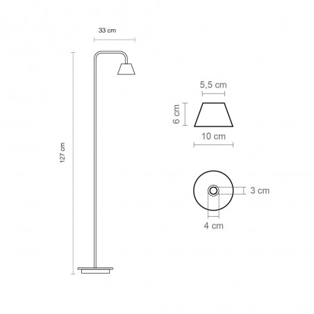 LED Floor Lamp Absidiola Conical Arm (3.5W)