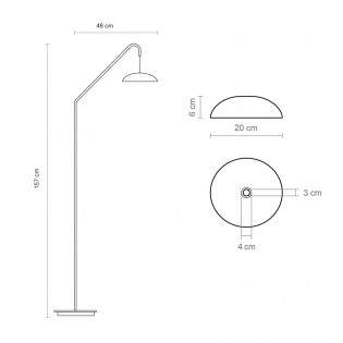 LED Floor Lamp Absidiola Plat Arc (3.5W)